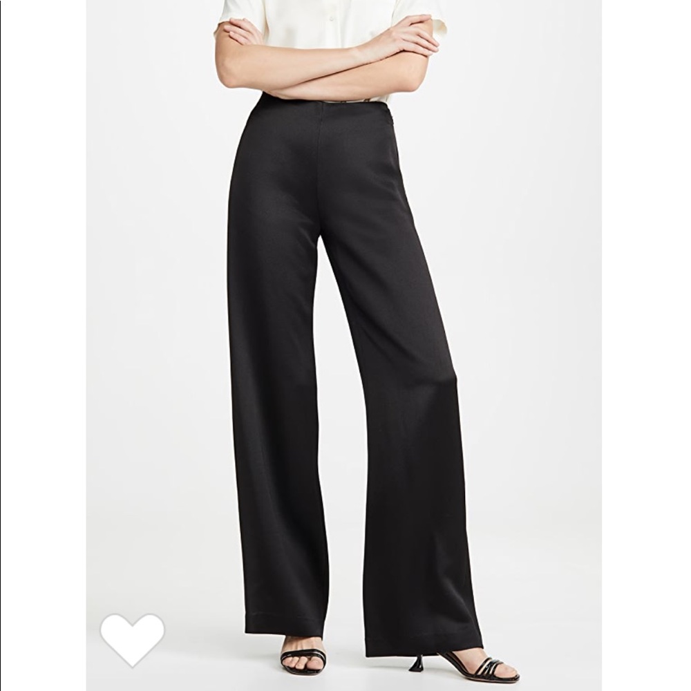 Theory wide leg satin pants